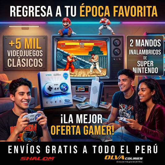 CONSOLA DE VIDEOJUEGO SF900  + 5 MIL JUEGOS INCORPORADOS FULL HD